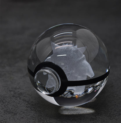 Popular Sun Moon Couple Eevee Creative 3D Pokémon Crystal Ball Cross-border Colorful Luminous Children's Gift