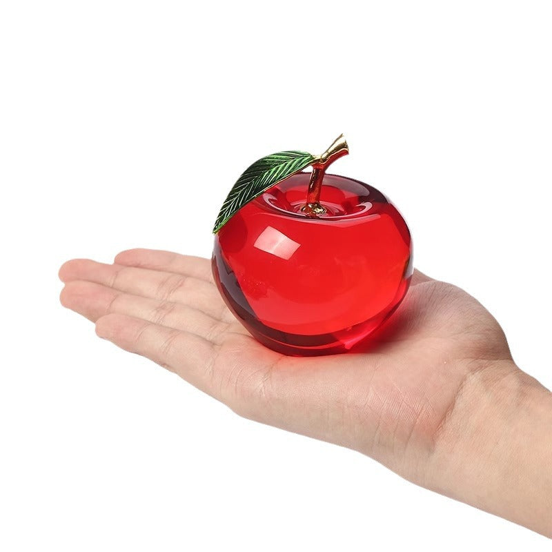 Crystal Apple Ornament Gift Christmas Eve Red Apple Crystal Gift Car Festival Car Ornament Christmas