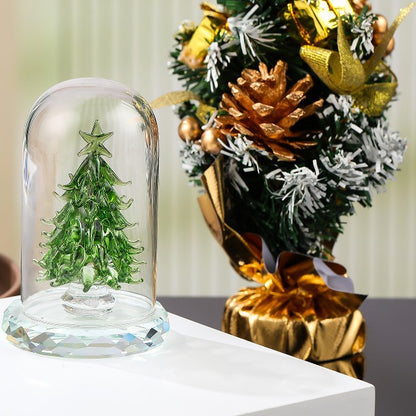 Crystal Christmas Tree Ornament Christmas Gift Birthday Gift Boyfriend and Girlfriend Home Living Room Decoration Green Peace Tree