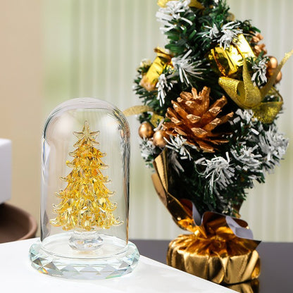 Crystal Christmas Tree Ornament Christmas Gift Birthday Gift Boyfriend and Girlfriend Home Living Room Decoration Green Peace Tree