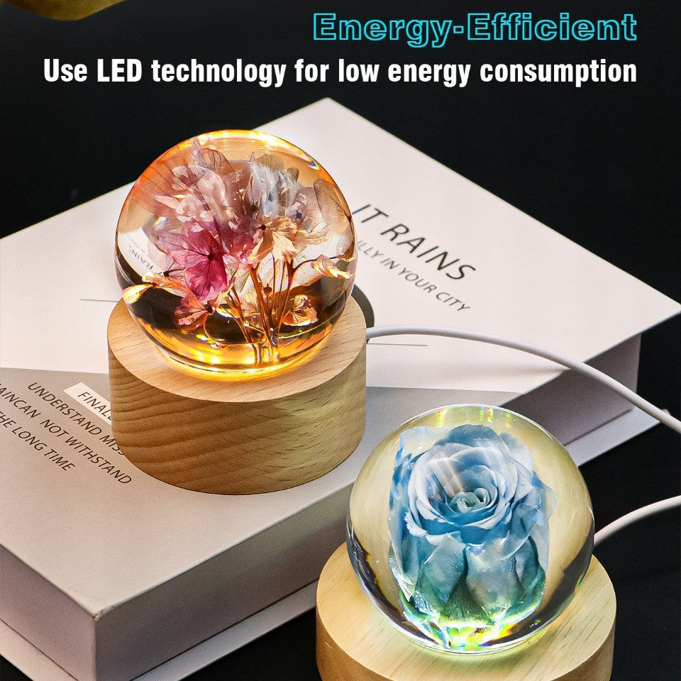 Senior romantic birthday gifts, real flowers, resin frozen ball ornaments, holiday gifts for girls, friends, girlfriends, mothers