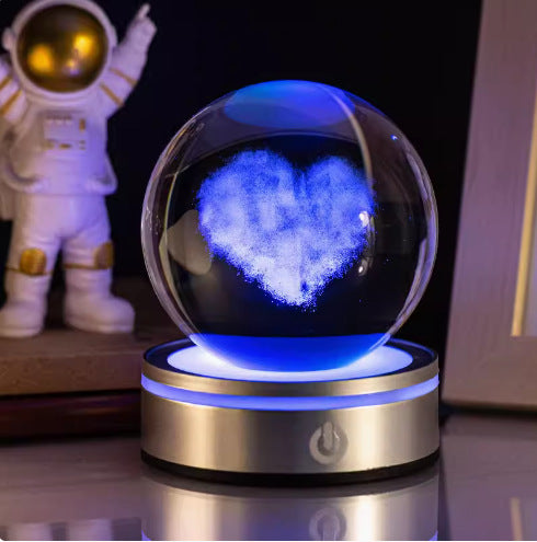 Internet celebrity crystal ball three-dimensional night light RGB color light atmosphere creative LED lamp small round crystal ball gift lamp