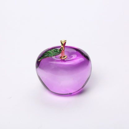 Crystal Apple Ornament Gift Christmas Eve Red Apple Crystal Gift Car Festival Car Ornament Christmas