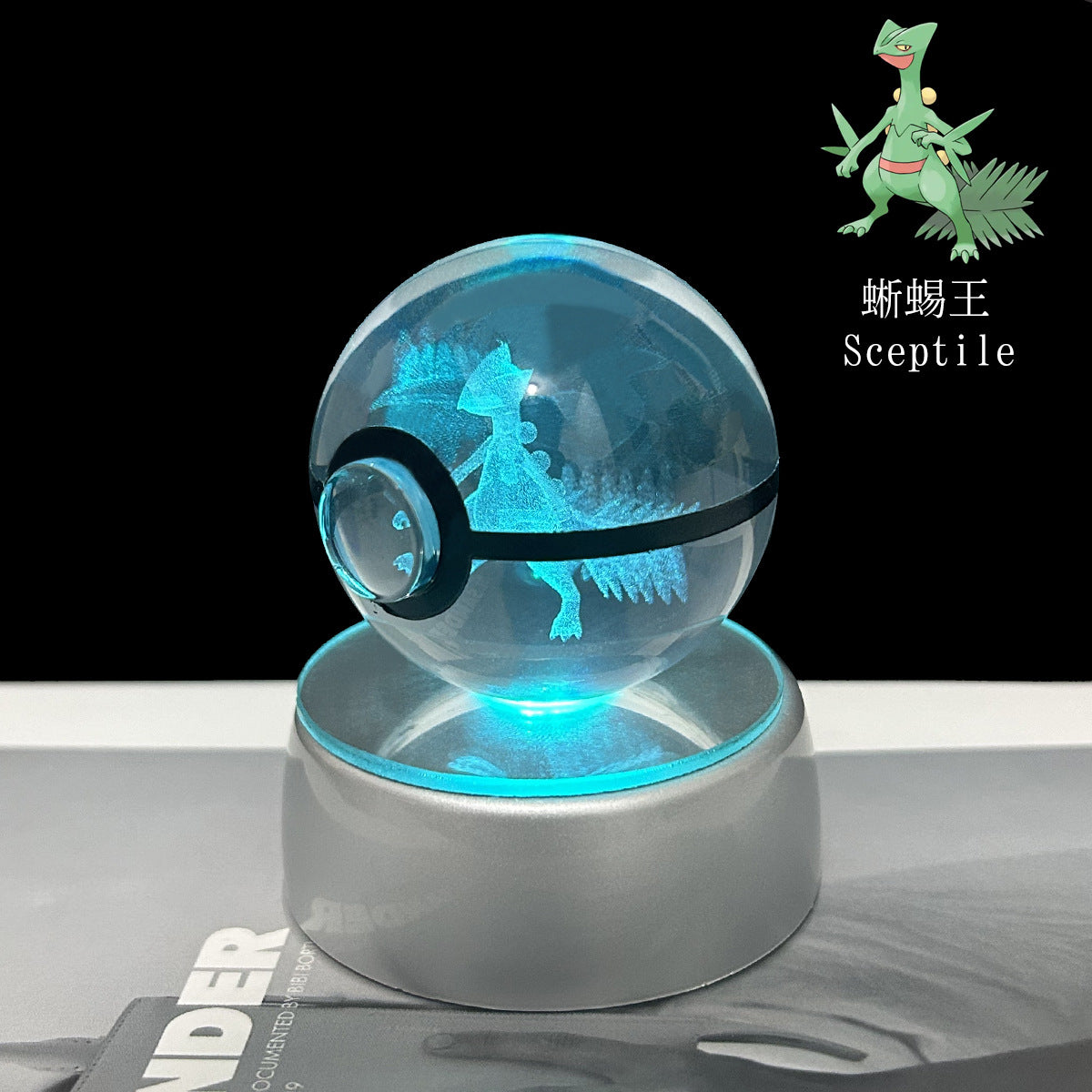 crystal poké ball pokéball 3d pokemon inner carving crystal ball glow ornament birthday gift wholesale