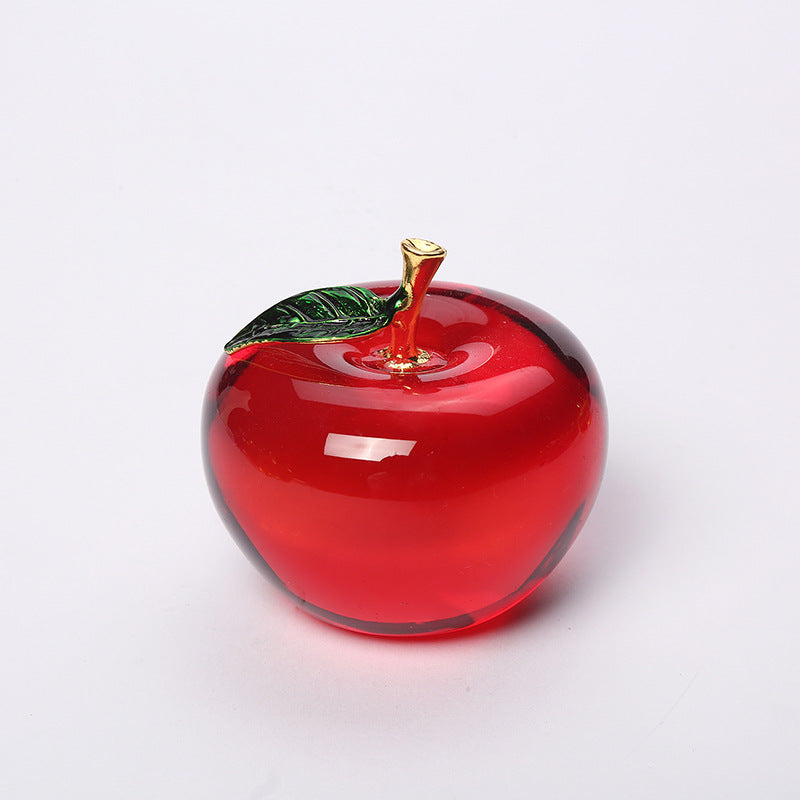 Crystal Apple Ornament Gift Christmas Eve Red Apple Crystal Gift Car Festival Car Ornament Christmas