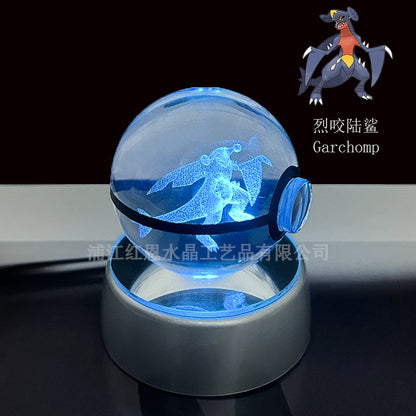 crystal poké ball pokéball 3d pokemon inner carving crystal ball glow ornament birthday gift wholesale